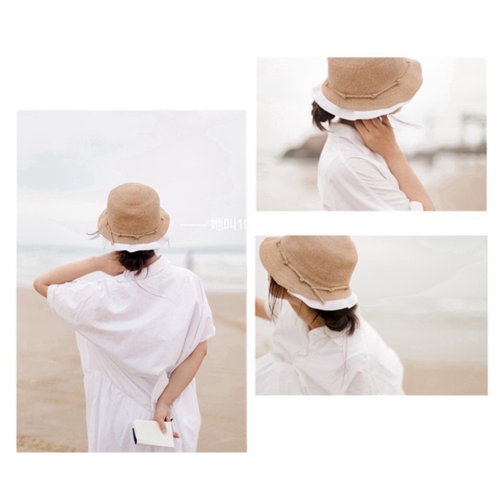 Double-edge round top straw hat